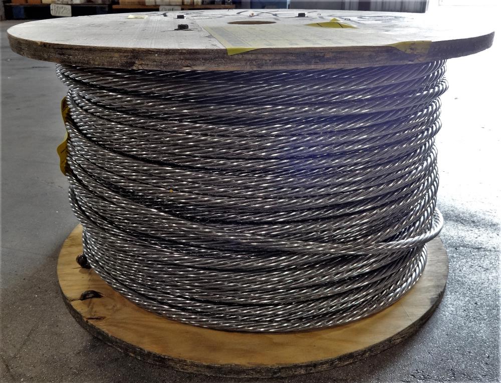 ALPS 1x7 STRAND 3/8" 316 STAINLESS STEEL MESSENGER WIRE ROPE - 50 FT LENGTH CUTS